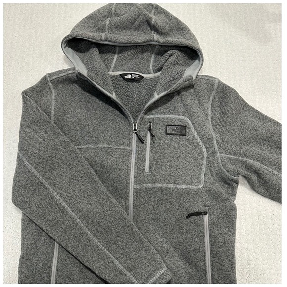 The North Face Other - The North Face Contrast Stitch Fleece Hoodie Full Zip Gray Medium